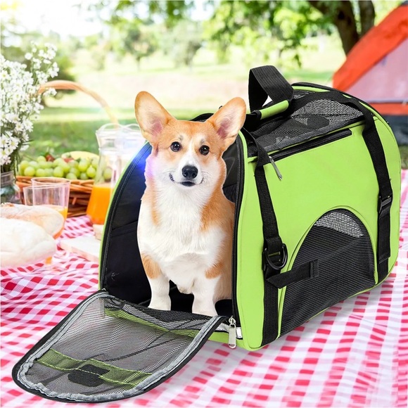 Dog -Cat pet Carrier bag green ,black new high quality! Packing airline approved - Picture 1 of 10